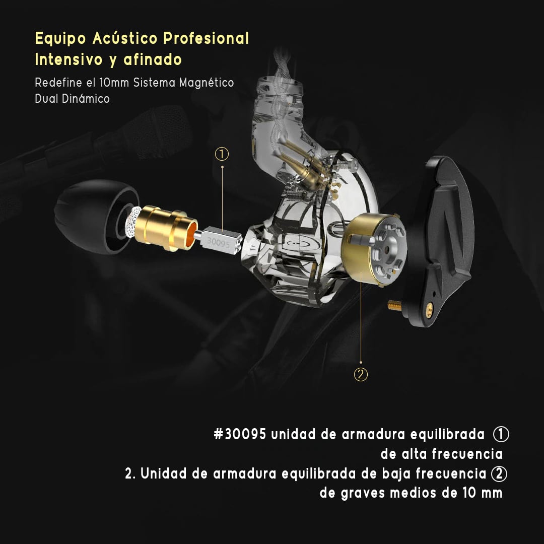SET AUDÍFONOS KZ ZSN PRO X + ACCESORIOS + GOMAS + ESPUMAS - 4