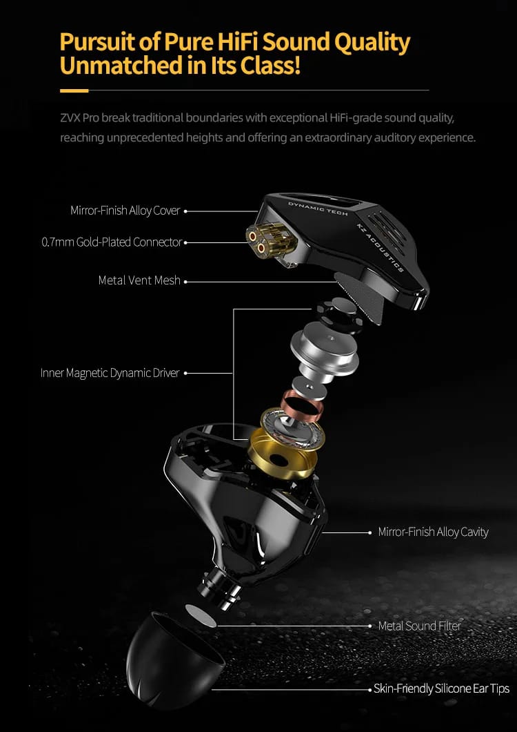 AUDÍFONOS KZ ZVX + ACCESORIOS + ESPUMAS + ESTUCHE. - 2