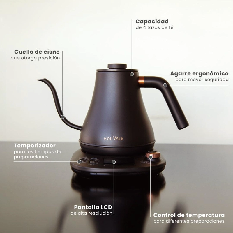 HERVIDOR ELÉCTRICO CON CONTROL DE TEMPERATURA INTELIGENTE MOUVAIR SWAN NEGRO - 4
