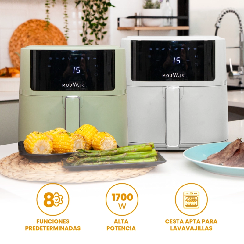 FREIDORA DE AIRE MOUVAIR FRY 6 L BLANCA - 3