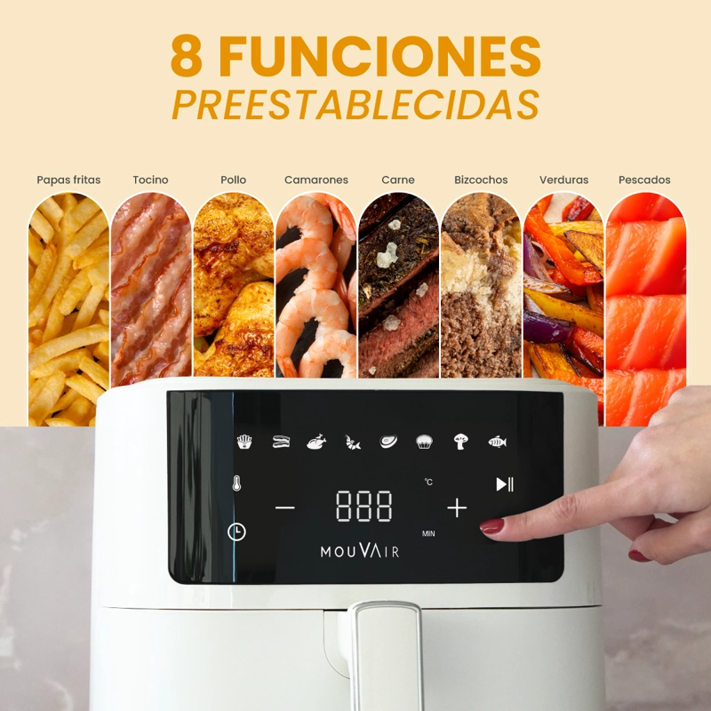 FREIDORA DE AIRE MOUVAIR FRY 6 L BLANCA - 6