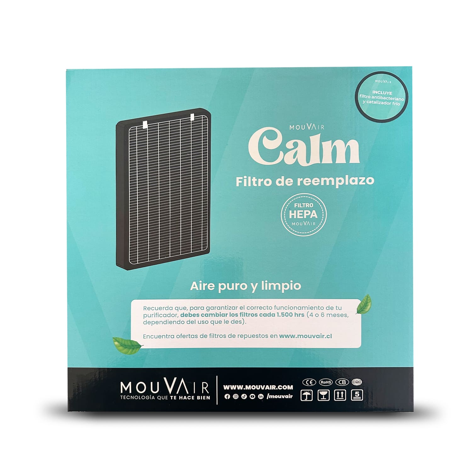 FILTROS DE REEMPLAZO MOUVAIR CALM H13 CON CATALIZADOR - 5
