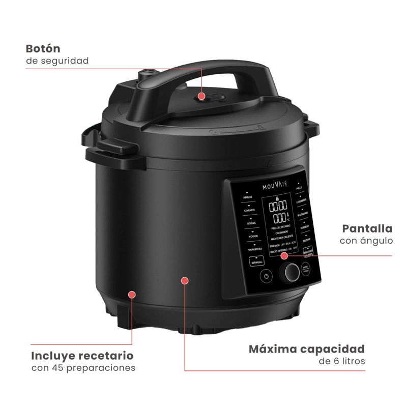 OLLA ELE CTRICA MULTIFUNCIONAL MOUVAIR COOK 6 L - 7