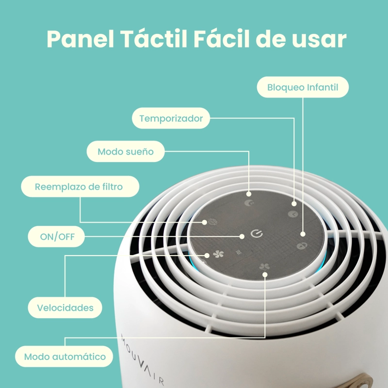 Purificador de aire Mouvair Vital + Filtro HEPA H13 de Reemplazo - 6