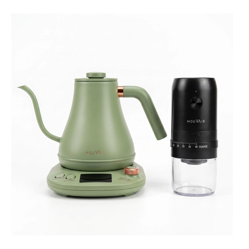 PACK HERVIDOR INTELIGENTE MOUVAIR SWAN + MOLINILLO DE CAFE  ELE CTRICO