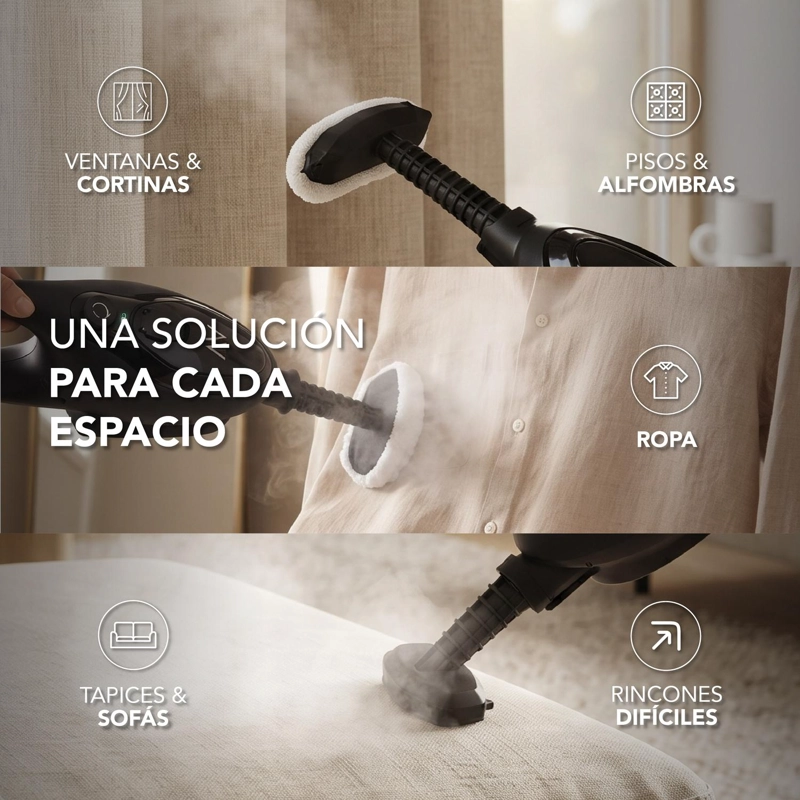 PACK MOPA A VAPOR 8 EN 1 + ALMOHADILLAS DE REEMPLAZO - 3