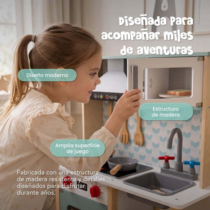 COCINA DE MADERA PARA NIÑOS MUVTER DREAM KITCHEN - 6