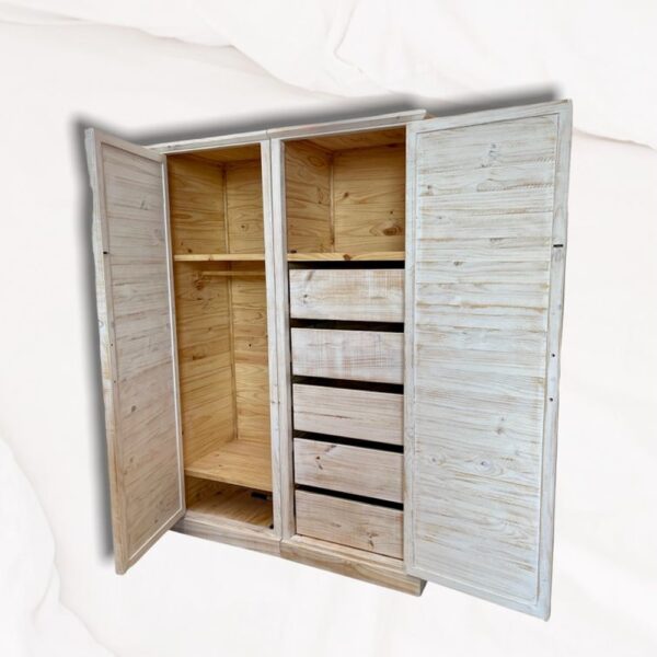 CLOSET TAIKKEE RÚSTICO 2 CUERPOS ALBAYALDE BLANCO MADERA - 2