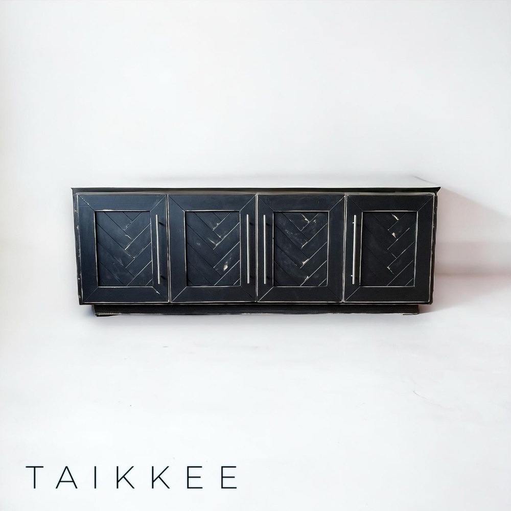 BUFFET TAIKKEE MADERA PINO NEGRO RÚSTICO ESTILO MOSAICO DECAPADO - 2