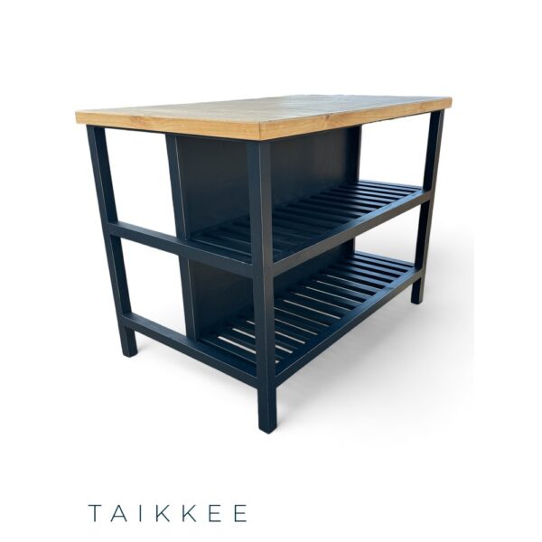 ISLA DE COCINA RÚSTICA TAIKKEE ESTRUCTURA NEGRA Y ELEGANTE - 3