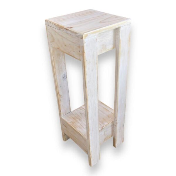 MESA LATERAL TAIKKEE RÚSTICA BLANCO DECAPADA ELEGANTE MADERA - 2