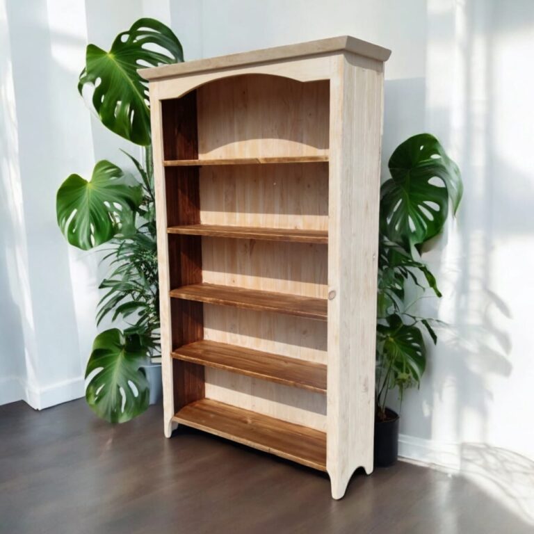 ESTANTERÍA MADERA TAIKKEE RÚSTICA DECAPADO 5 DIVISIONES BLANCO - 2