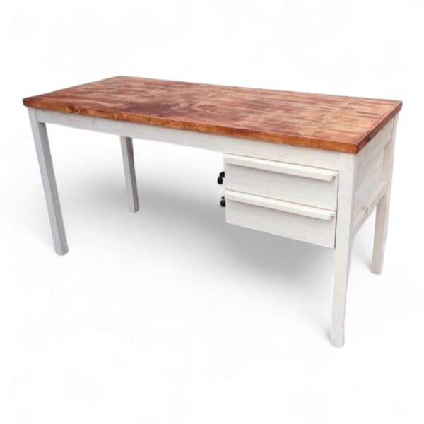 ESCRITORIO TAIKKEE RÚSTICO CON 2 CAJONES BLANCO MADERA - 1
