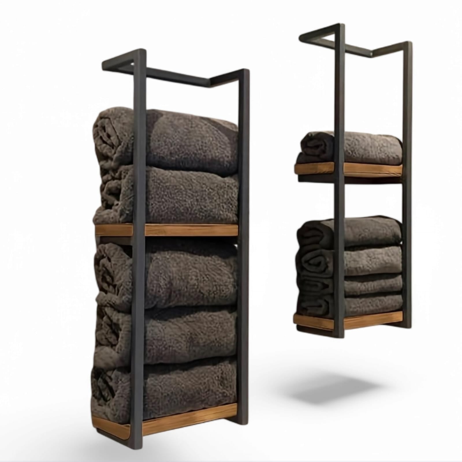 REPISA ELEGANTE PARA BAÑO DE MADERA Y FIERRO TAIKKEE - 1