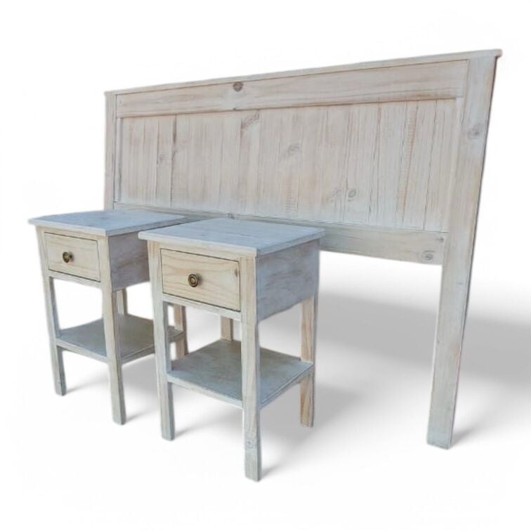CONJUNTO DE RESPALDO + 2 VELADORES TAIKKEE PARA CAMA DE 2 PLAZAS - 3