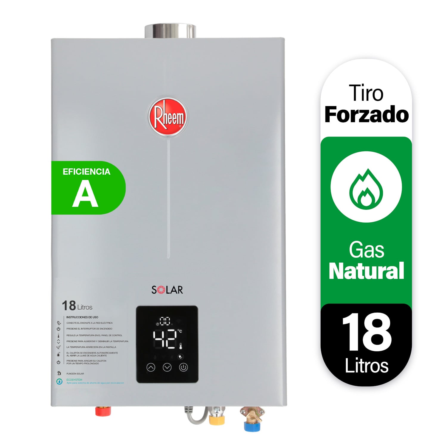 CALEFONT A GAS NATURAL 18 L RHEEM TIRO FORZADO - 2