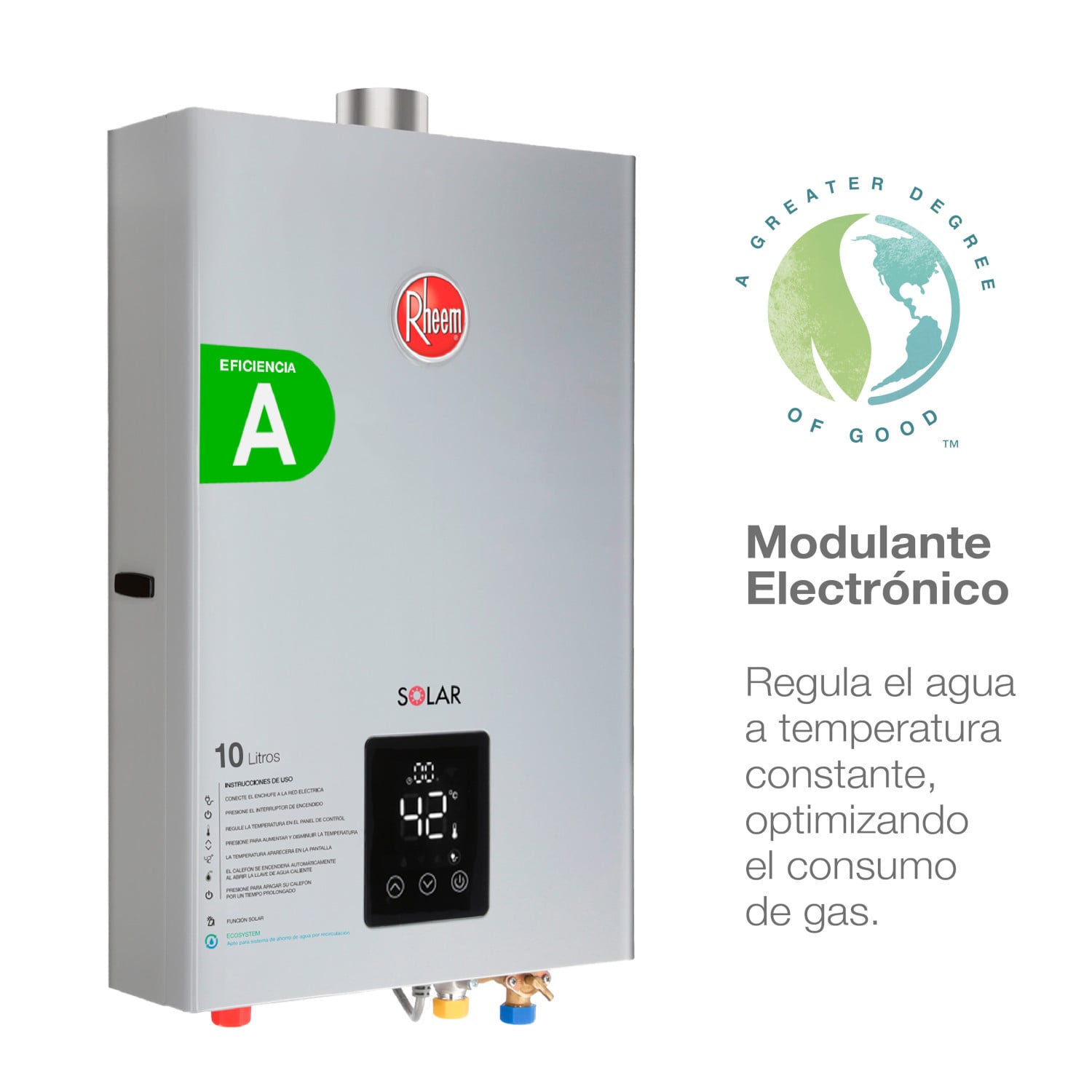 CALEFONT RHEEM 10 LITROS GAS LICUADO TIRO FORZADO - 4