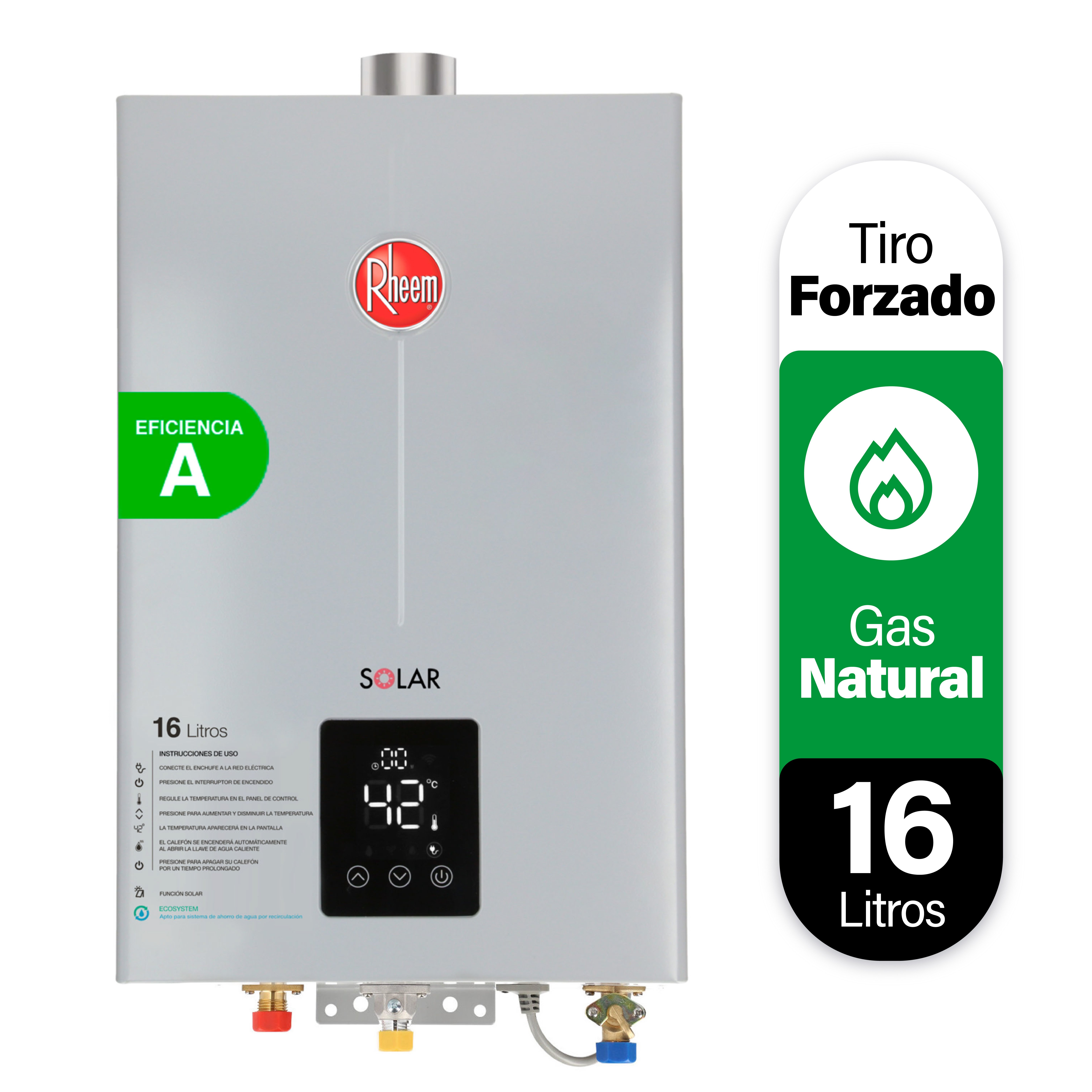 CALEFONT A GAS NATURAL 16 L RHEEM TIRO FORZADO - 2