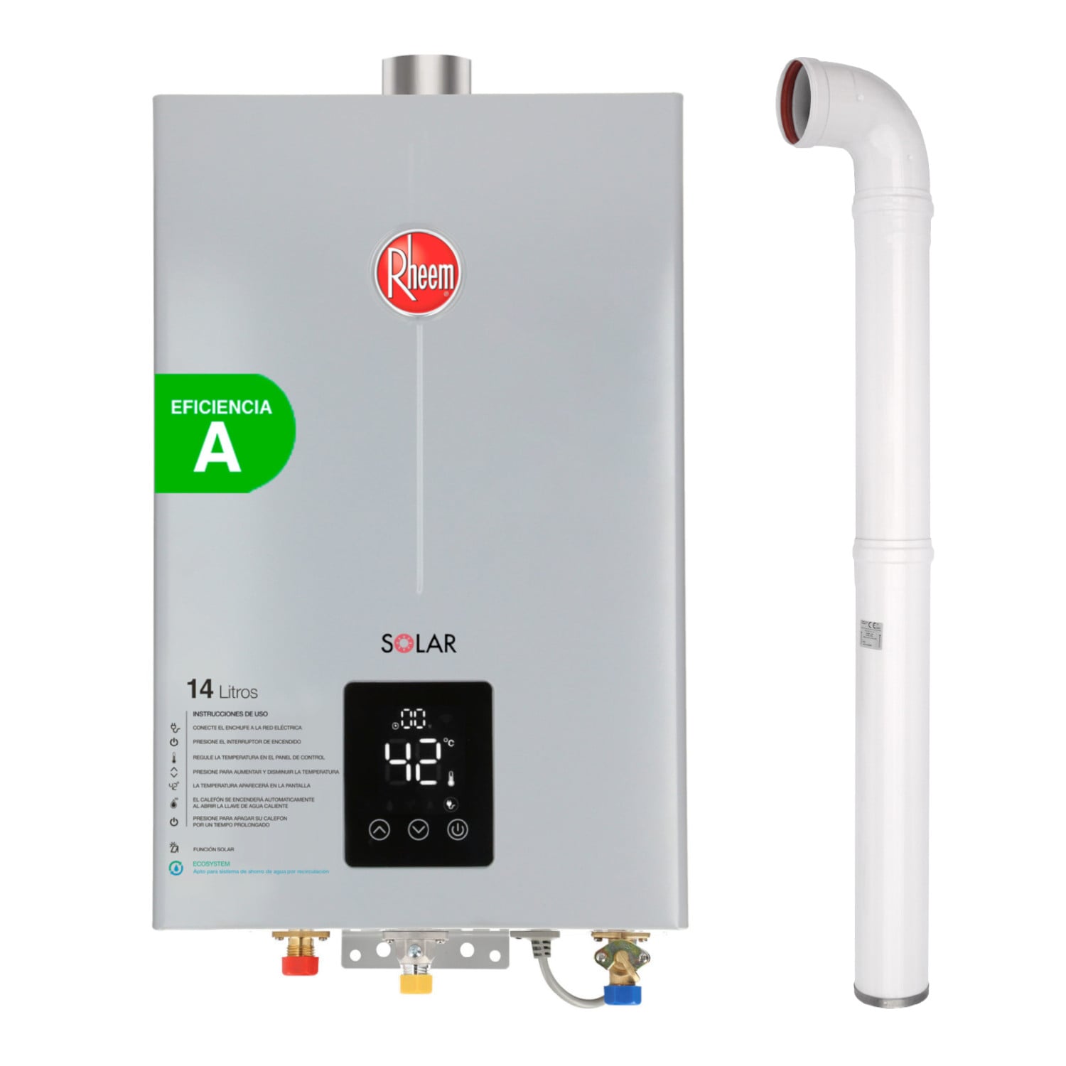 PACK CALEFONT A GAS LICUADO 14 L RHEEM TIRO FORZADO + KIT - 1