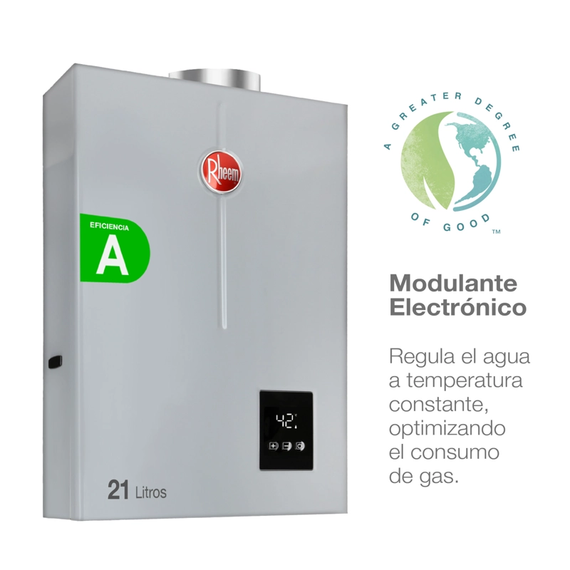 CALEFONT 21 L GAS NATURAL T. FORZADO + CONTROL DIGITAL RHEEM - 6