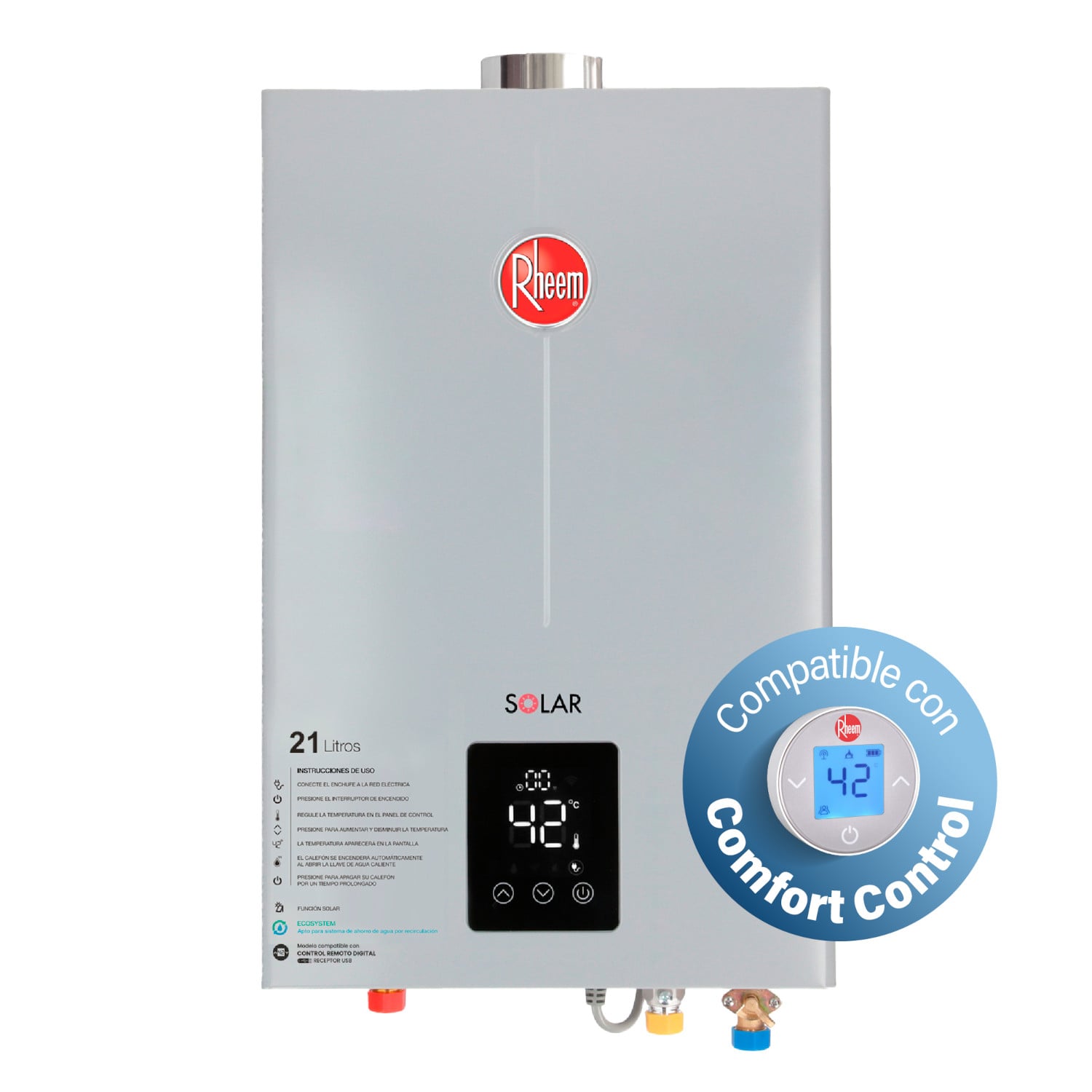 RHEEM CALEFONT 21 LITROS GAS NATURAL TIRO FORZADO RHEEM