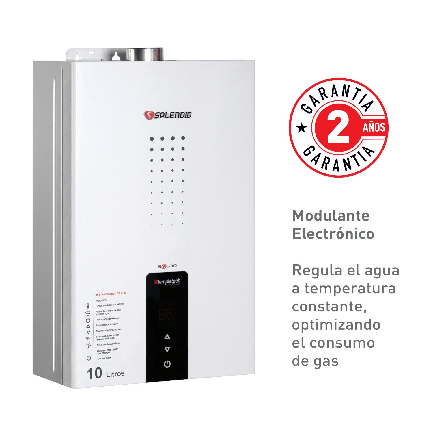 CALEFONT SPLENDID 10 LITROS GAS LICUADO CÁMARA ESTANCA - 4