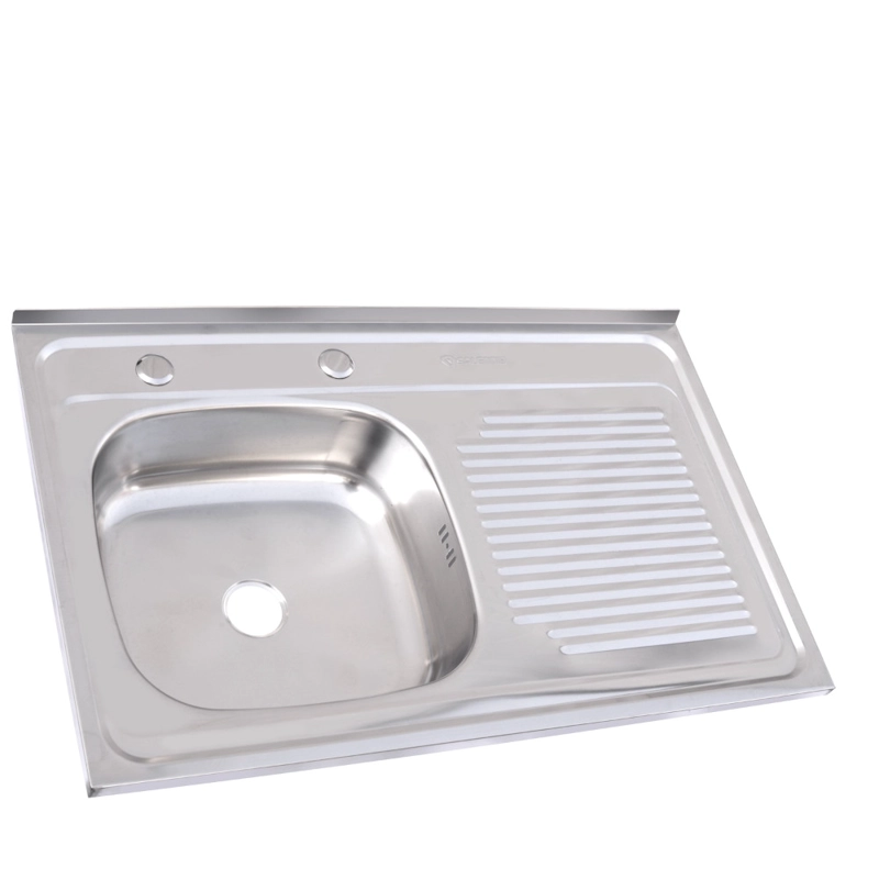 LAVAPLATOS 800X500 CON REBALSE SOBREPONER COMB. DERECHO - 1