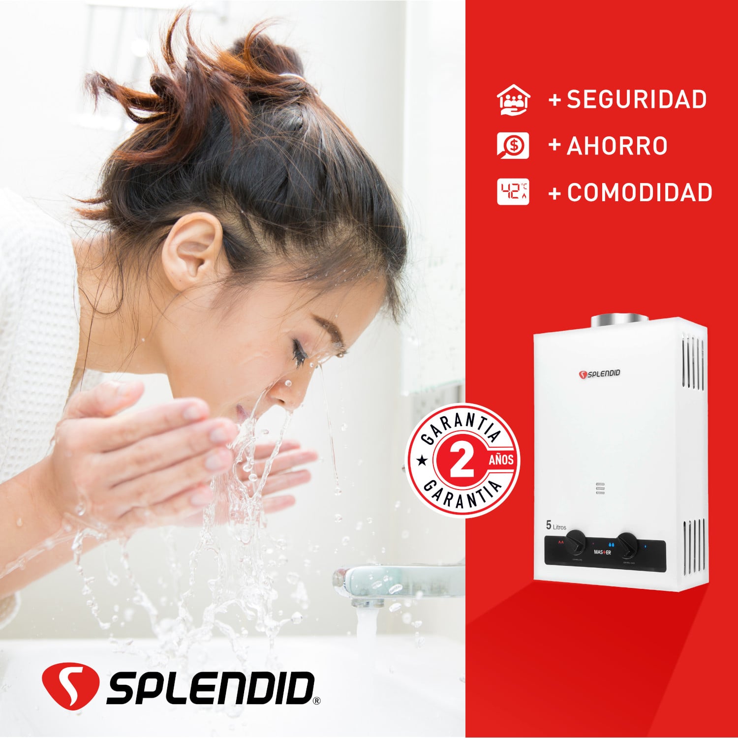 CALEFONT SPLENDID 5 LITROS GAS LICUADO TIRO NATURAL - 5