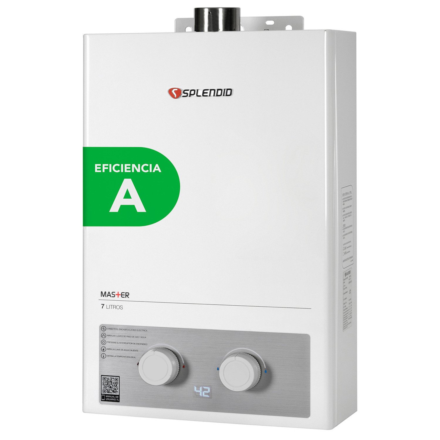 PACK CALEFONT A GAS LICUADO 7 L SPLENDID TIRO FORZADO + KIT EVACUACIÓN - 4