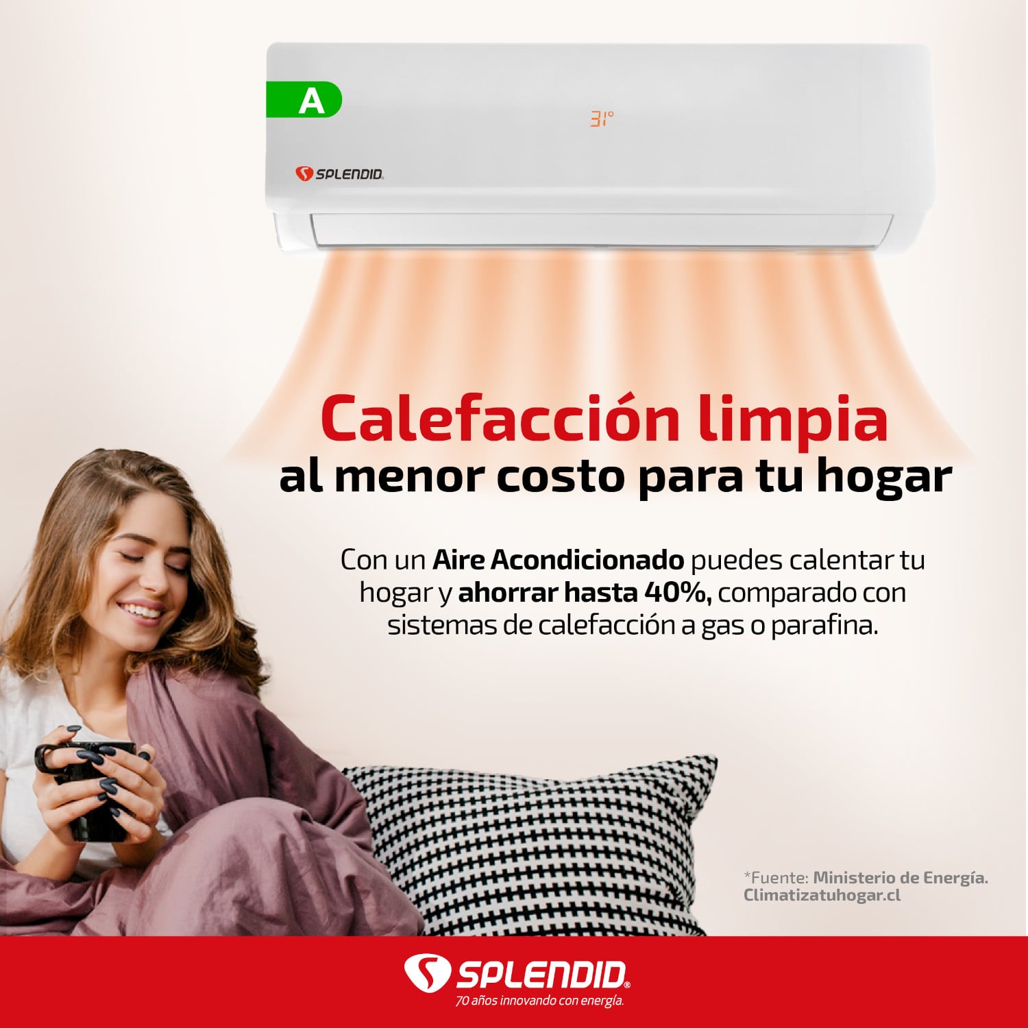 AIRE ACONDICIONADO SPLIT 9000BTU SPLENDID - 3