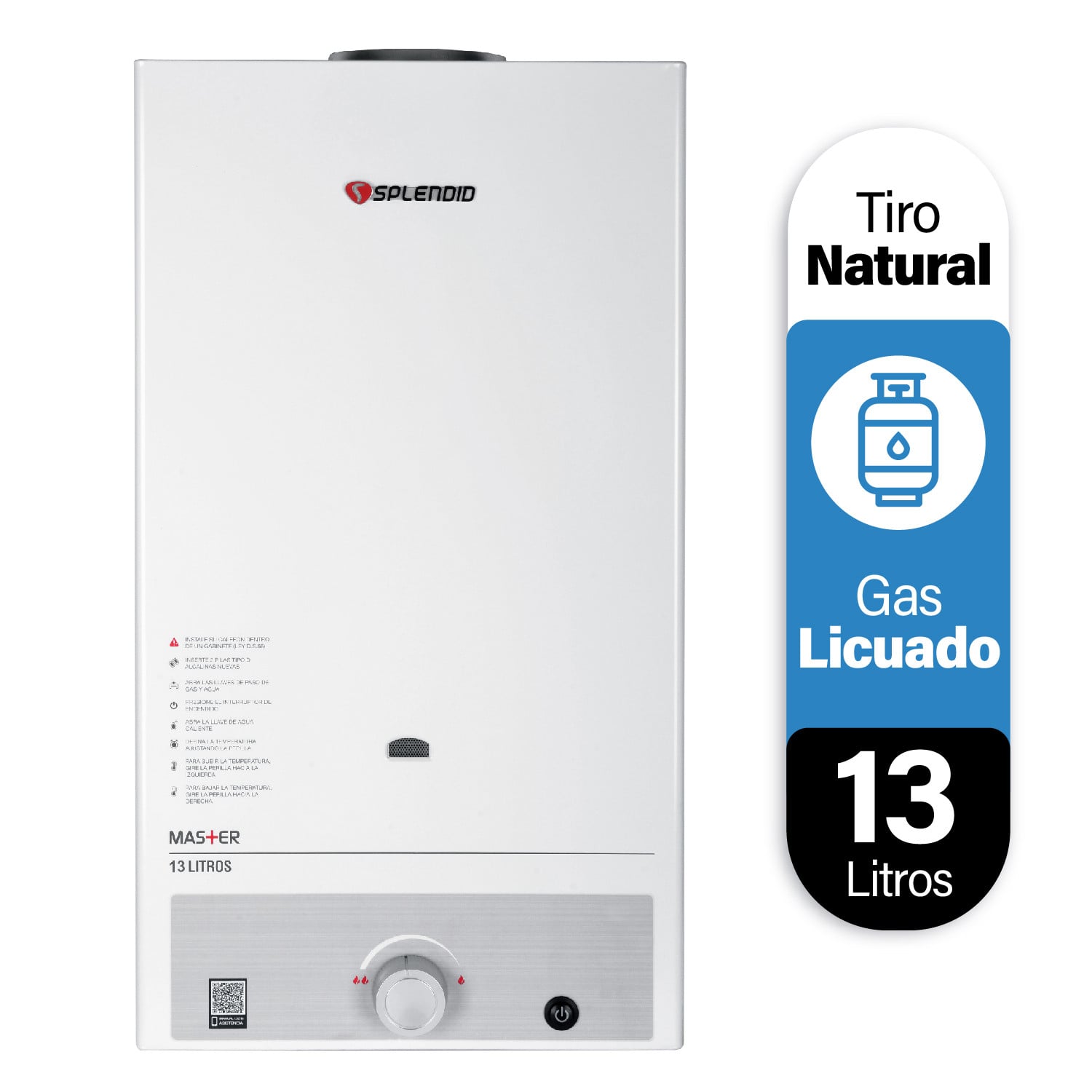 CALEFONT 13 LITROS GAS LICUADO TIRO NATURAL SPLENDID - 4