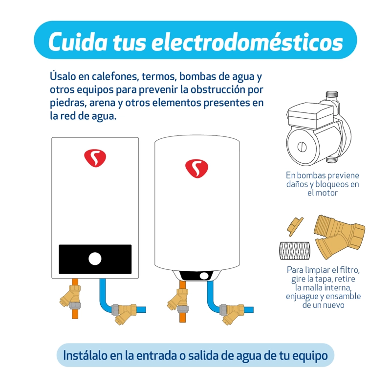 FILTRO TIPO Y SEDIMENTOS PARA CALEFONT Y BOMBAS SPLENDID - 3