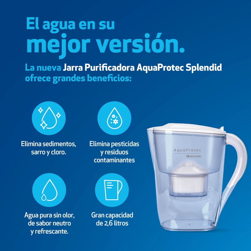 JARRA PURIFICADORA 2,6 L CON DISPLAY LCD TRIPLE FILTRACIÓN - 2