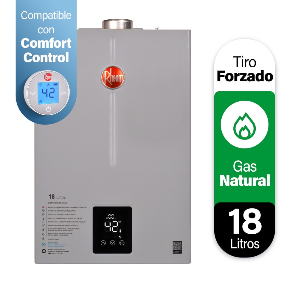 CALEFONT 18 LITROS GAS NATURAL TIRO FORZADO RHEEM - 1