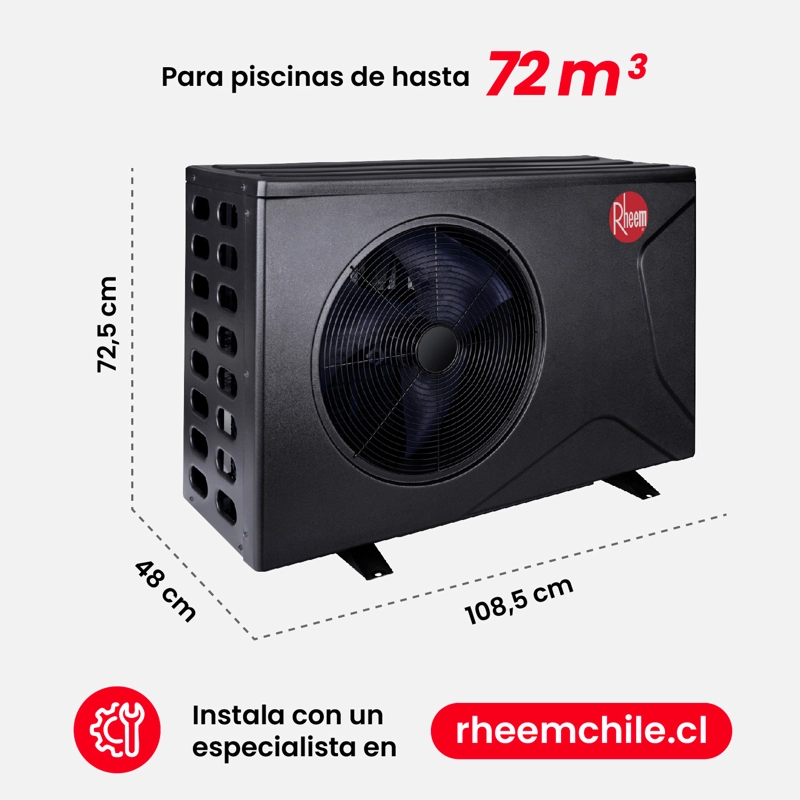 BOMBA DE CALOR PISCINA INVERTER CROSSWIND 72M3 RHEEM WIFI - 3