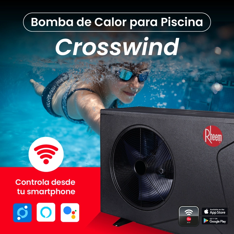 BOMBA DE CALOR PISCINA INVERTER CROSSWIND 72M3 RHEEM WIFI - 6