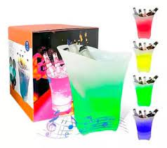 HIELERA PARLANTE BLUETOOTH CUBETERA LED RGB GRANDE 5LTS - 1