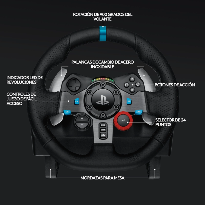 LOGITECH G29 DRIVING FORCE (VOLANTE + PEDALES) - 6