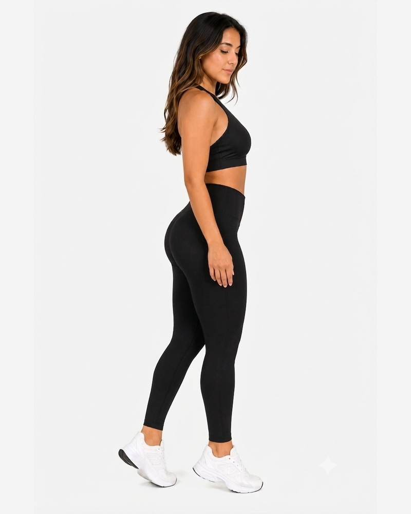 ROPA DEPORTIVA CONJUNTO MUJER SLIM NEGRO PILATES YOGA GYM - 2