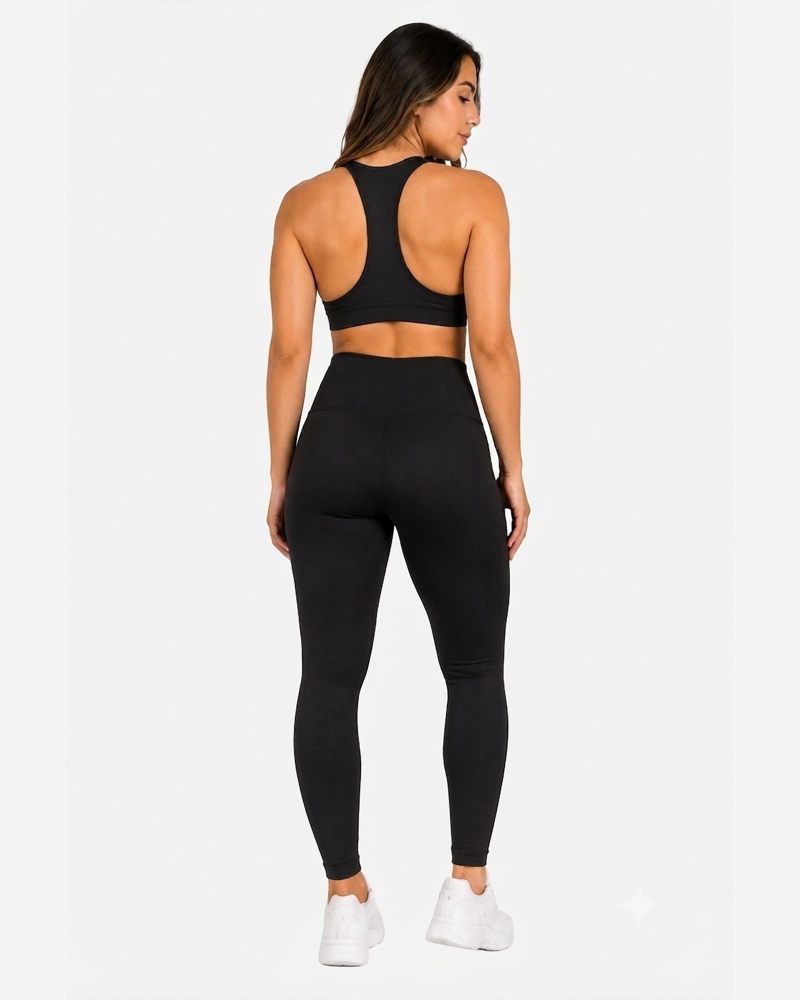 ROPA DEPORTIVA CONJUNTO MUJER SLIM NEGRO PILATES YOGA GYM - 3