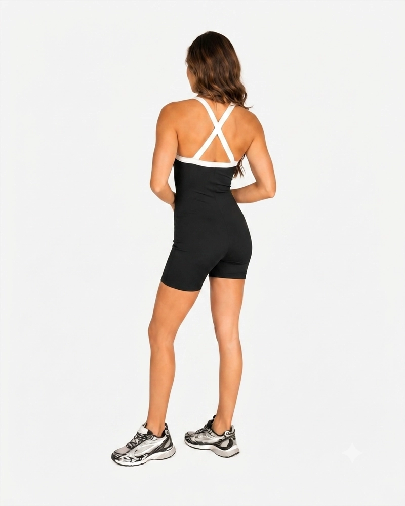 ROPA DEPORTIVA CONJUNTO MUJER ENTERITO OCEAN NEGRO PILATES YOGA GYM - 3