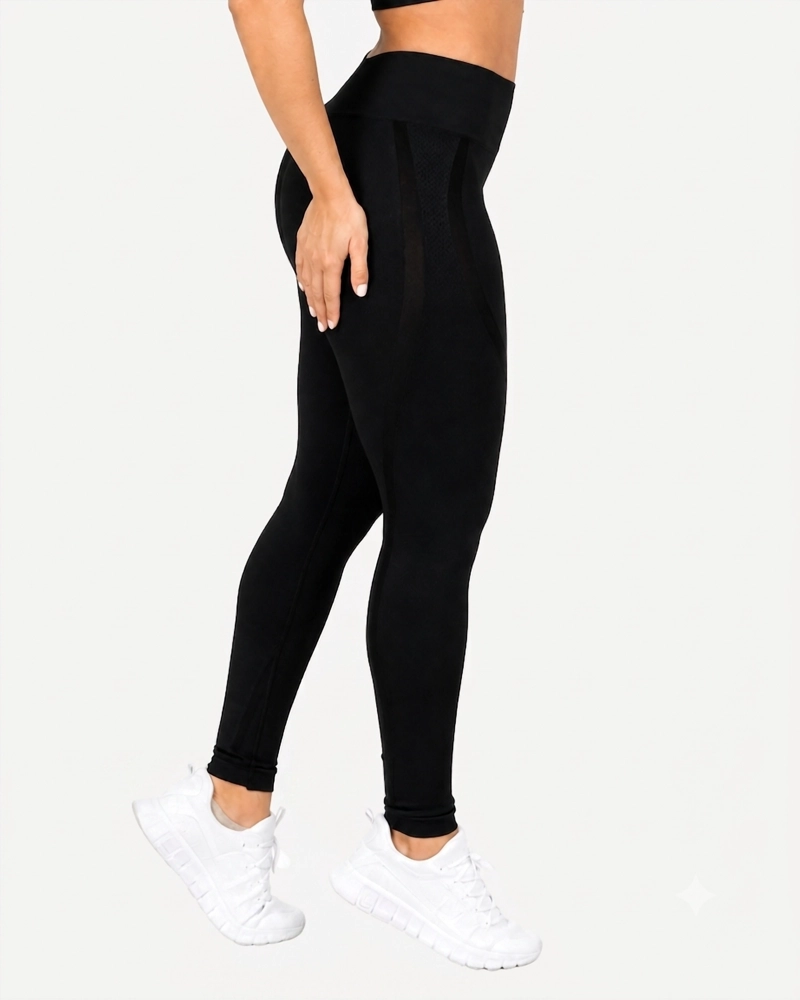 ROPA DEPORTIVA CONJUNTO MUJER SEAMLESS NEGRO PILATES YOGA GYM - 4