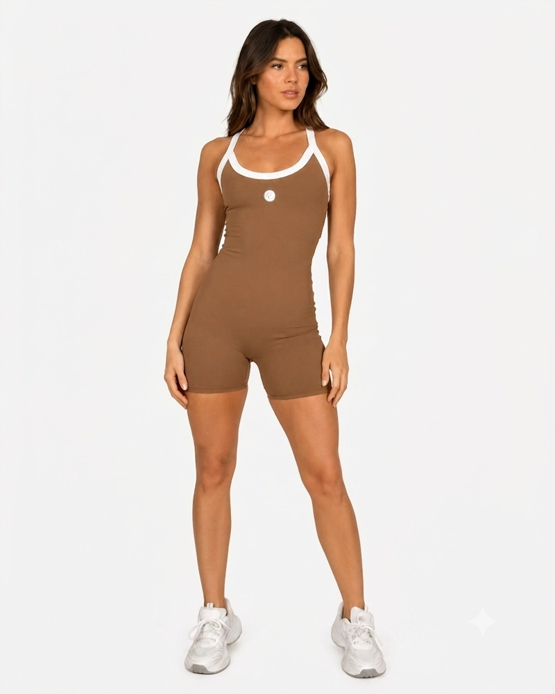 ROPA DEPORTIVA CONJUNTO MUJER ENTERITO OCEAN CAFE  PILATES YOGA GYM - 1