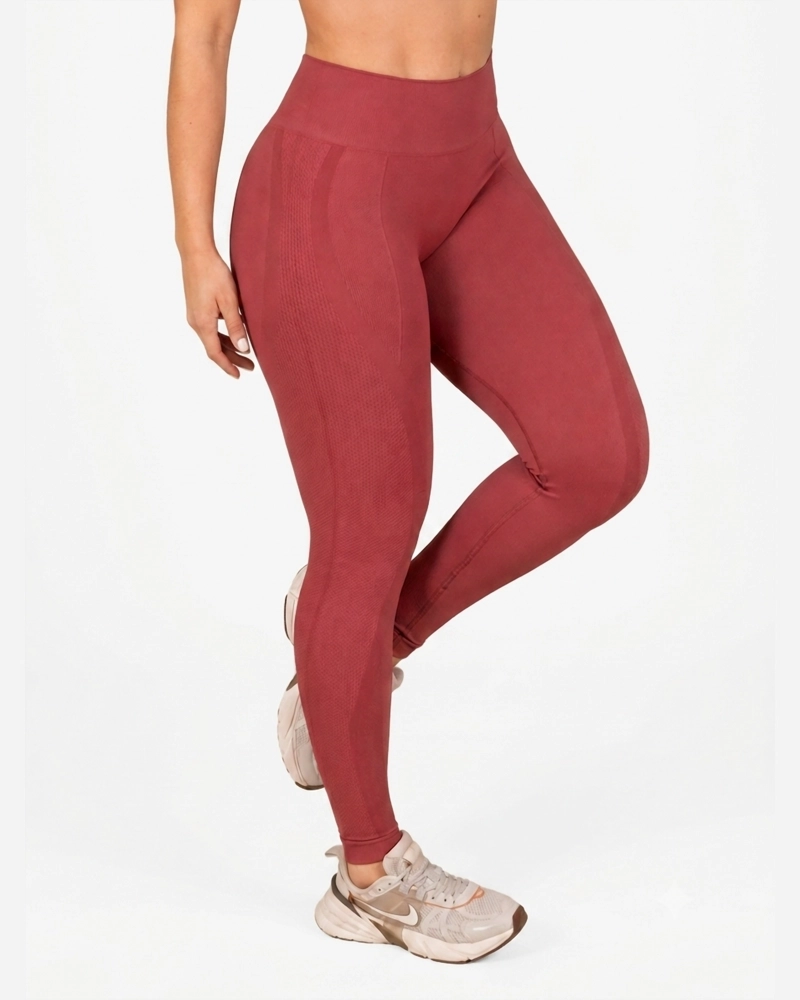 ROPA DEPORTIVA CONJUNTO MUJER SEAMLESS ROSA VIEJO PILATES YOGA GYM - 5