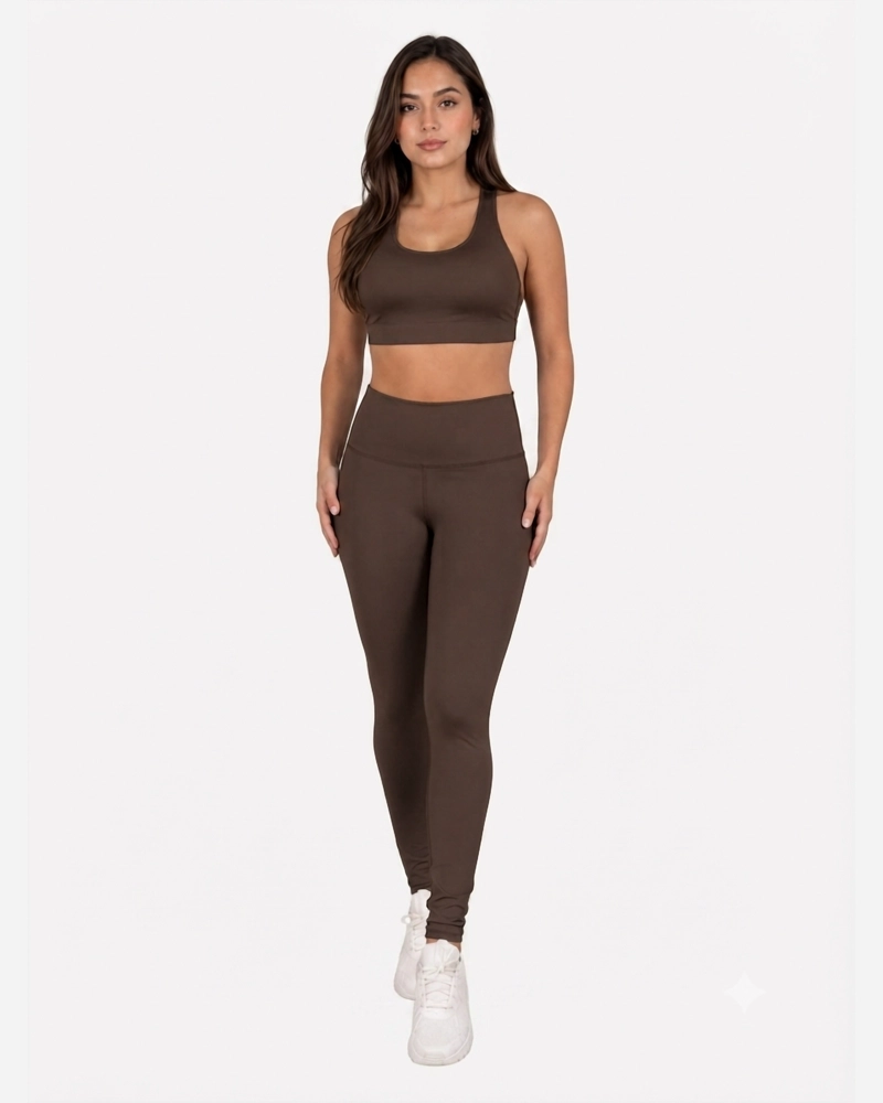 ROPA DEPORTIVA CONJUNTO MUJER SLIM CAFE PILATES YOGA GYM - 1