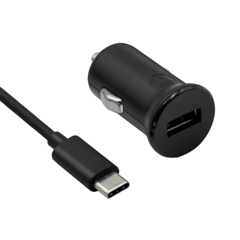 MOTOROLA MOTOROLA CARGADOR DE AUTO 18W TURBO POWER TIPO C NEGRO NUEVO