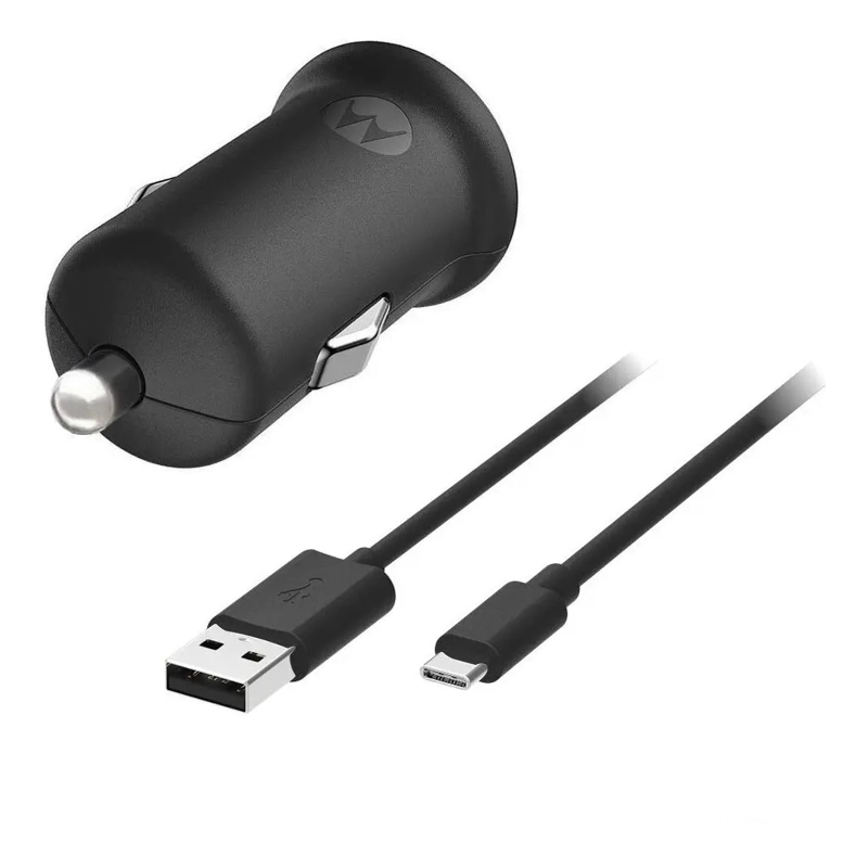 MOTOROLA CARGADOR DE AUTO 18W TURBO POWER TIPO C NEGRO NUEVO - 2