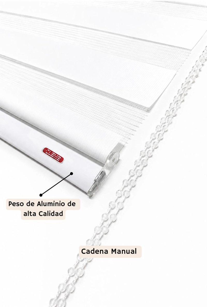 CORTINA ROLLER DUO 090X160 PERLA - 5