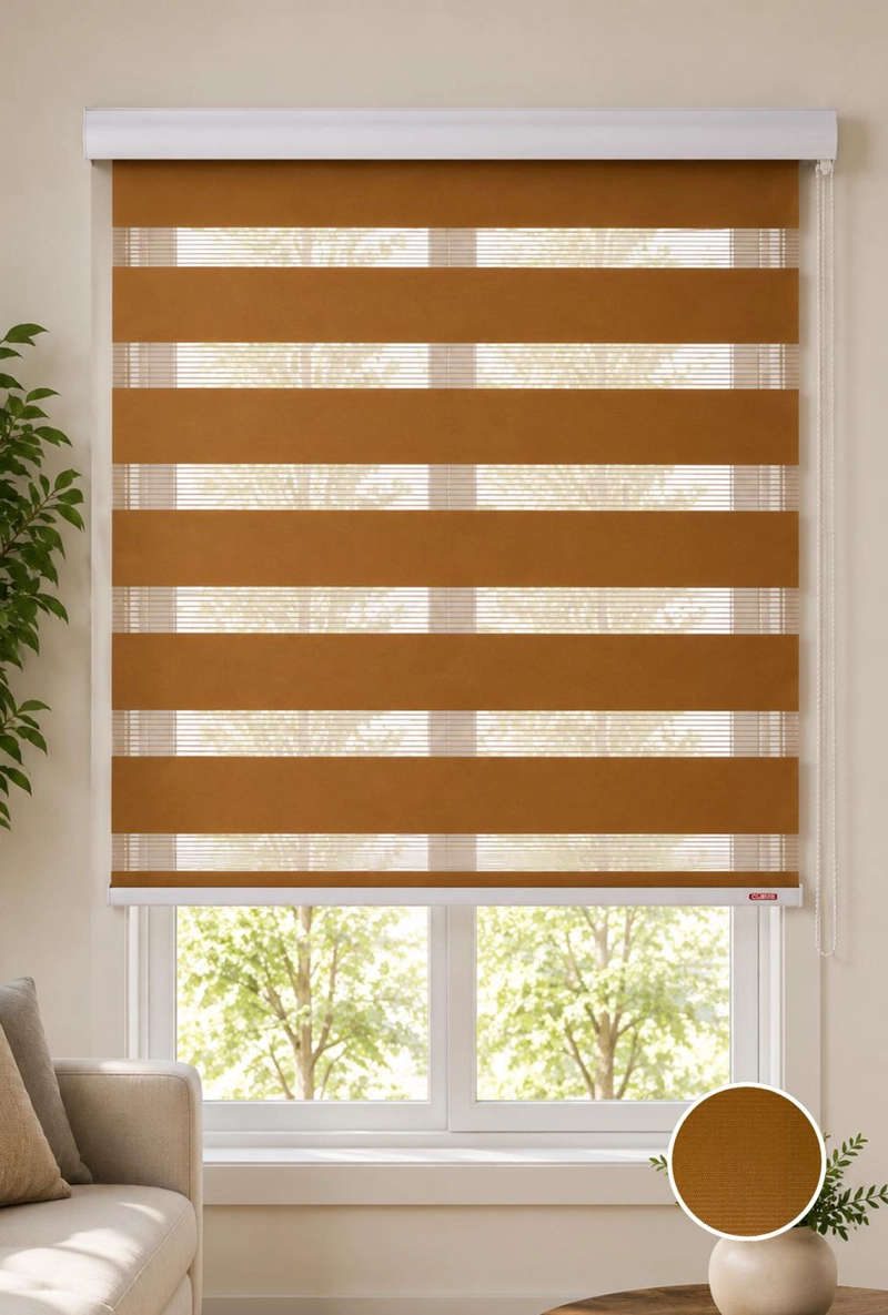 CORTINA ROLLER DUO 105X120 MADERA - 1