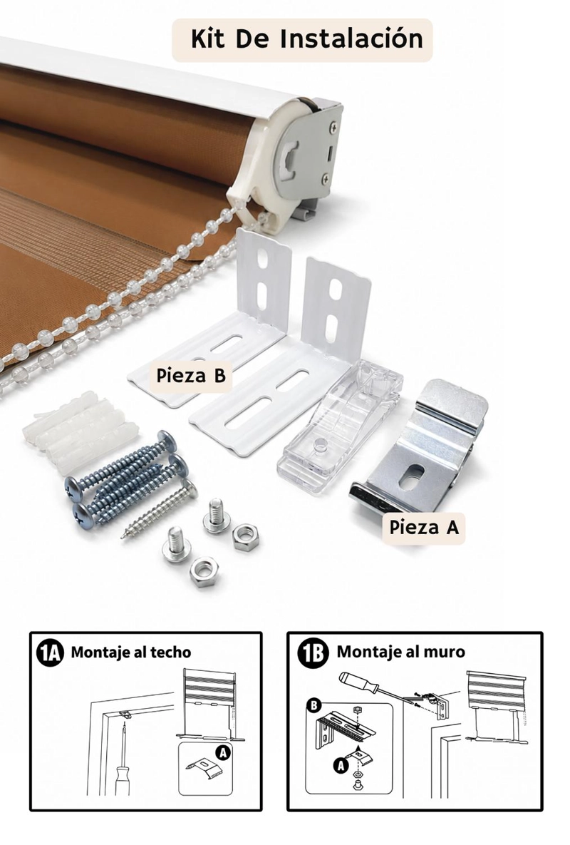 CORTINA ROLLER DUO 105X120 MADERA - 3